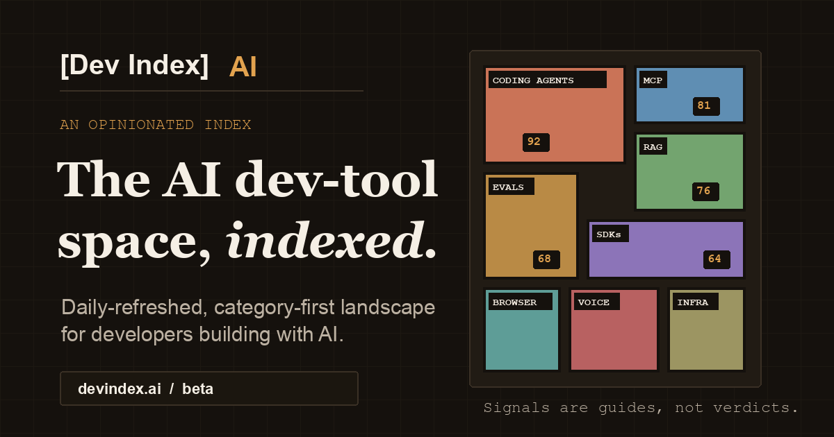 Show HN: An opinionated index of AI developer tools